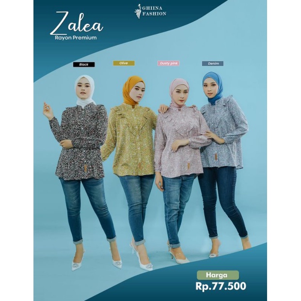 Ghina Fashion Zalea Blouse/Atasan Kemeja Wanita Rayon Premium