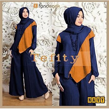 HOPYLOVY SALE - Setelan Wanita Fashion Muslim Tefity Set bahan Jersey