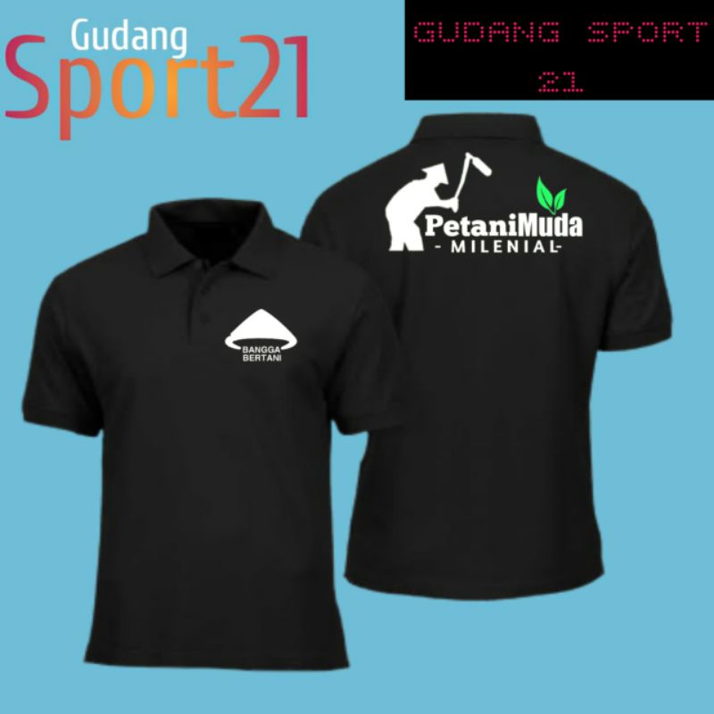 kaos polo kerah petani muda milenial bangga bertani kaos petani