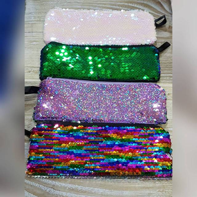 

TEMPAT PENSIL PENCIL CASE ZIPPER POUCH FLIP REVERSIBLE SEQUIN BLINK MANIK BOLAK BALIK