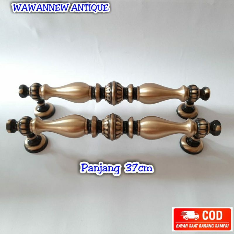 Handle Pintu / Gagang Pintu Rumah Pagar Kuningan Antik Murah Motif Bimo 37cm