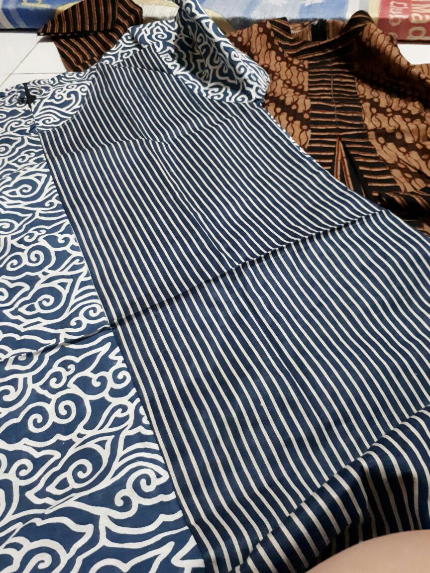 Paling Laris Manis Tunik Batik Wanita Motif Printing Indigo Kekinian