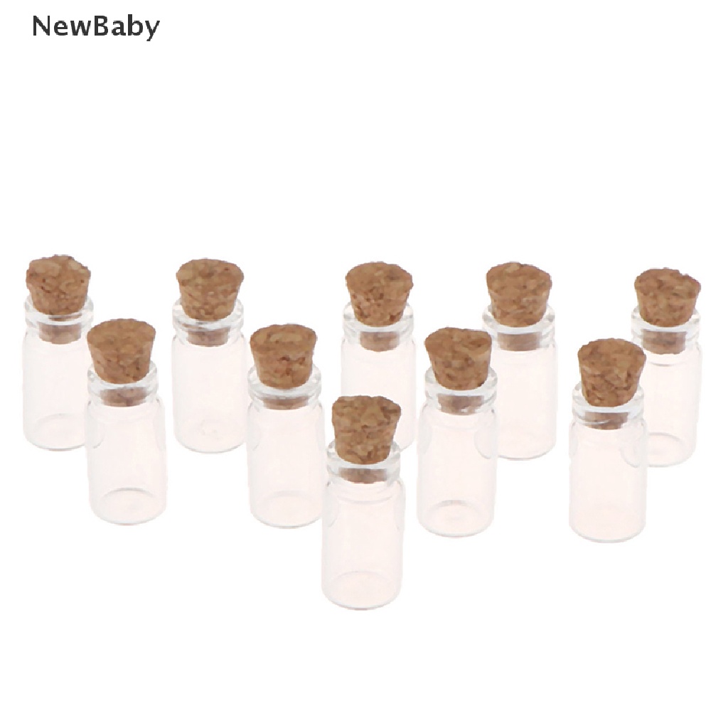 Newbaby 10Pcs / Set Mainan Miniatur Toples Kaca Skala 1: 12 Untuk Aksesoris Dapur Rumah Boneka