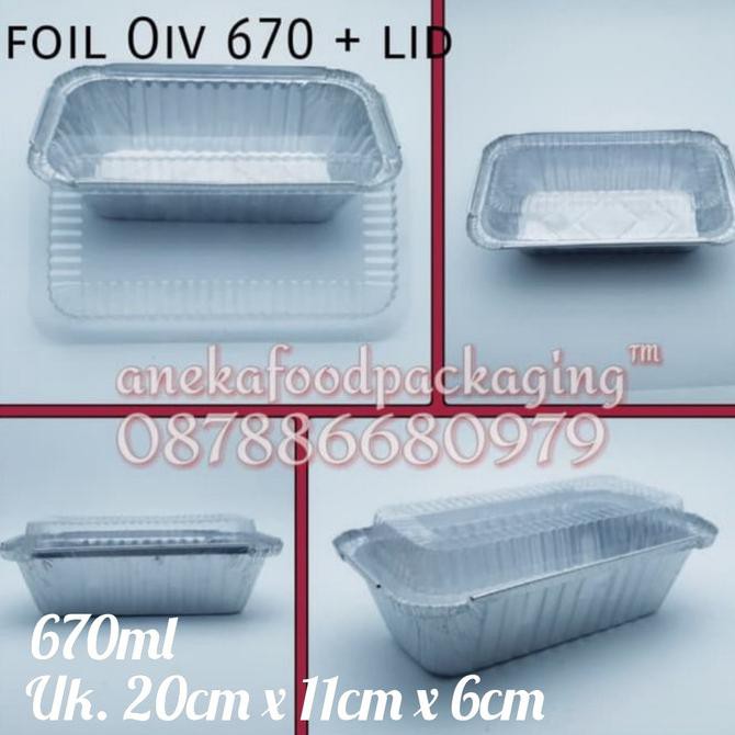 Wadah/Cup Aluminium Foil Kotak Oiv 670 + Tutup