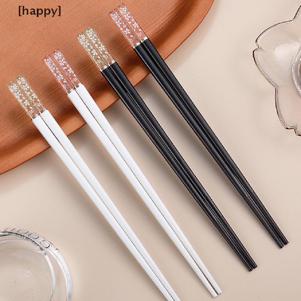 HA Amber Cherry Blossom Alloy Chopsticks Chinese Chopsticks Reusable Tableware  ID