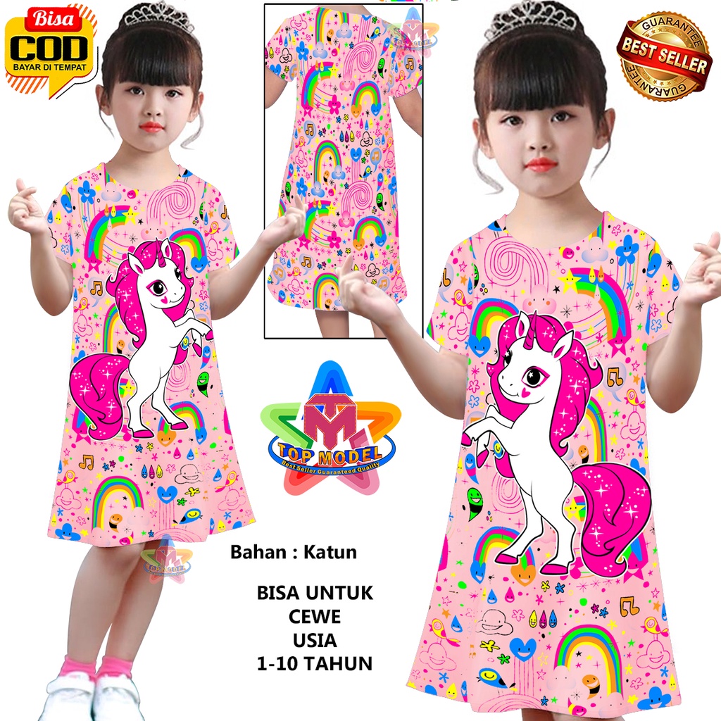 Daster Anak Anak Perempuan. Dress Anak Murah, Tunik Anak Motif Unicon TOP MODEL 00066 Dress Anak Kekinian, Anak Usia 1-10 Tahun Bisa COD dan Gratis Ongkir. Baju Anak Cewek baju tidur baju ulang tahun cewek terkini termurah baju tidur baju main anak wanita