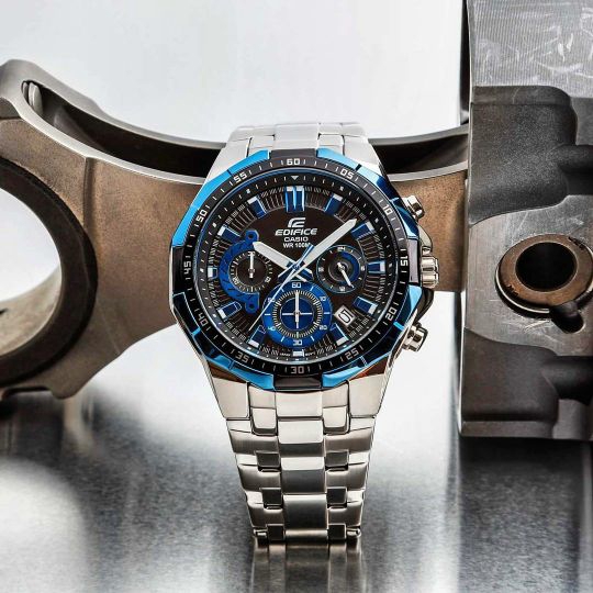 Jam Tangan Pria Casio Edifice EFR-554 Silver List Blue Original BM