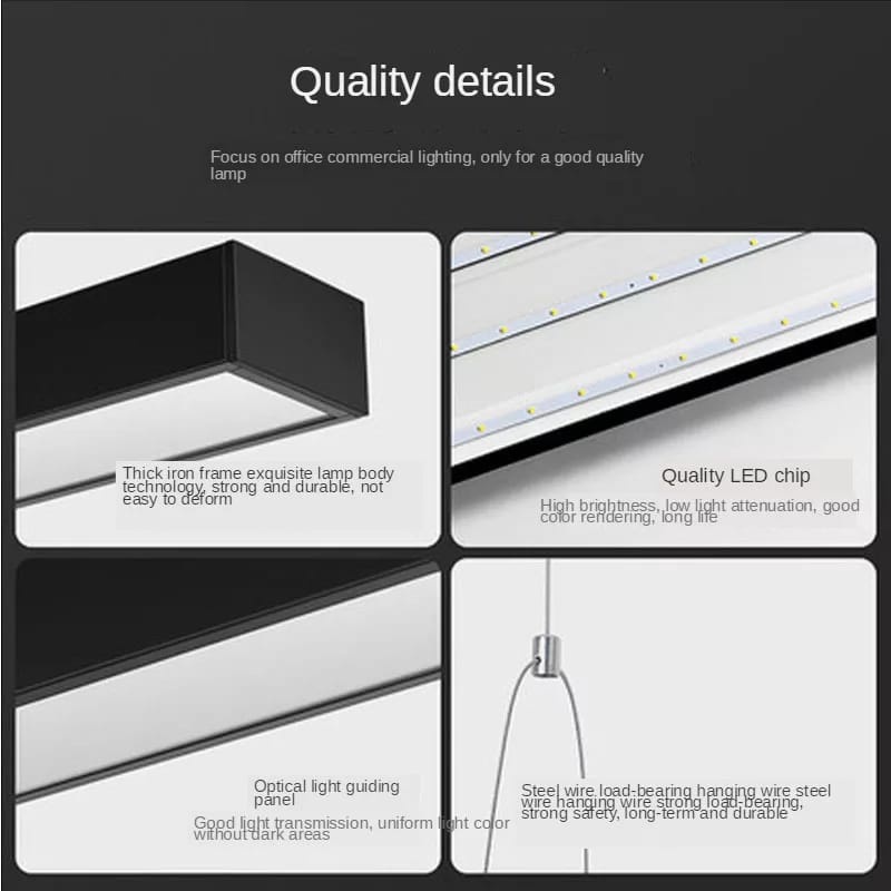 Lampu LED Balok Linear Chandelier Gantung Office Kantor Modern Minimalis Mewah