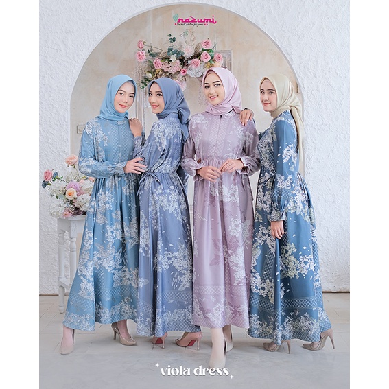VIOLA DRESS ORI NAZUMI GAMIS | GAMIS MOTIF | Baju Gamis Remaja Terbaru 2022 | muslim Kekinian Lengan