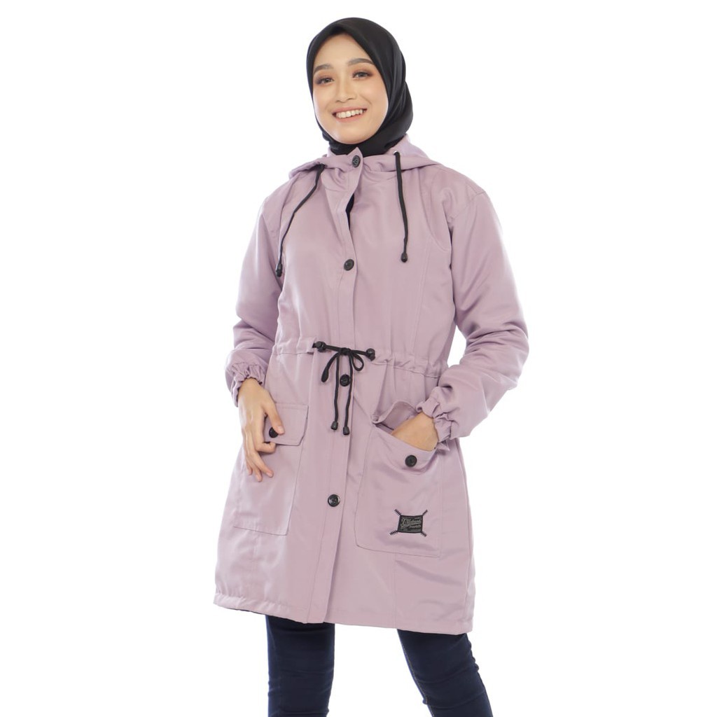 Jaket Parka Wanita Lengan Pajang Lovely Muslimah Hijabers Hoodie Syari A105