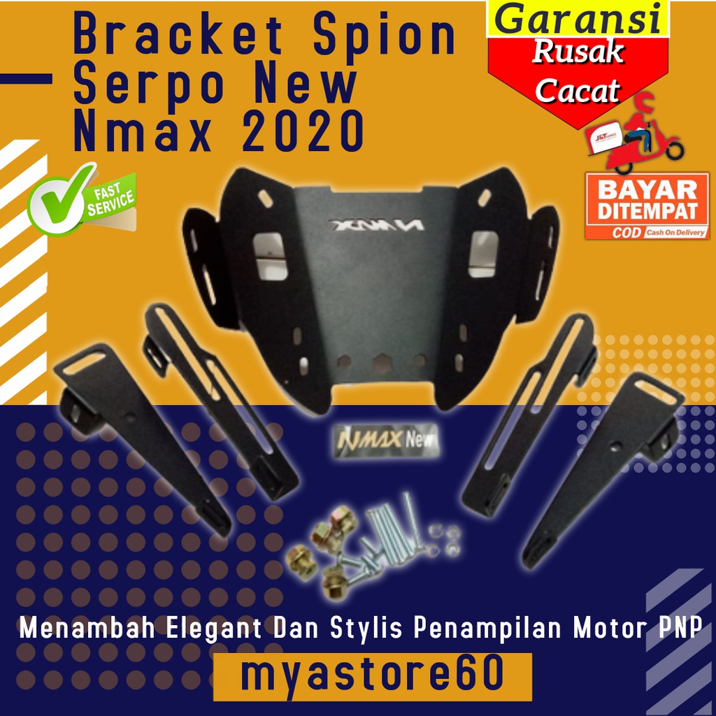 Bracket Breket Dudukan Spion Serpo New Nmax 2020 Serpo Baut Jebol PNP Dapat Atur Kemiringan Windsil