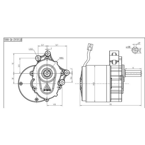 PAKET!!Dinamo Motor 250W24V 120 RPM plus Ban (7046)