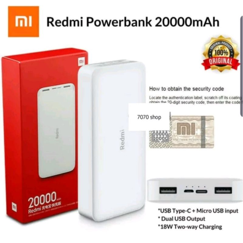 Powerbank xiaomi 20000mah original