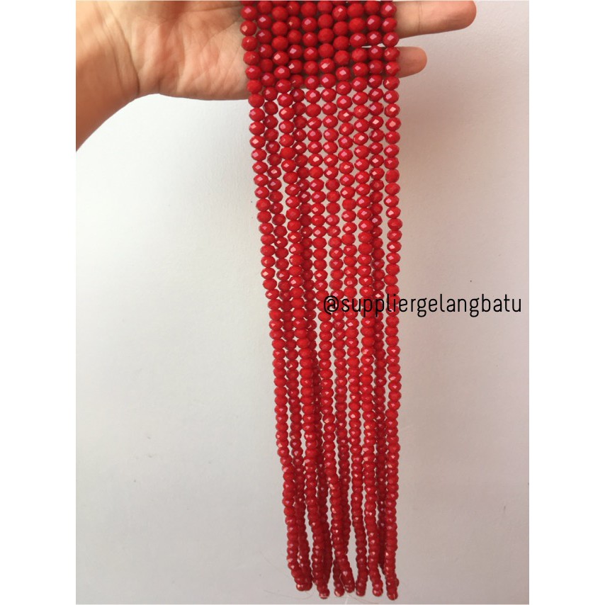 Crystal Ceko Doff 8mm MERAH CABE aksesoris beads manik donat rondelle kristal manik online shop bead