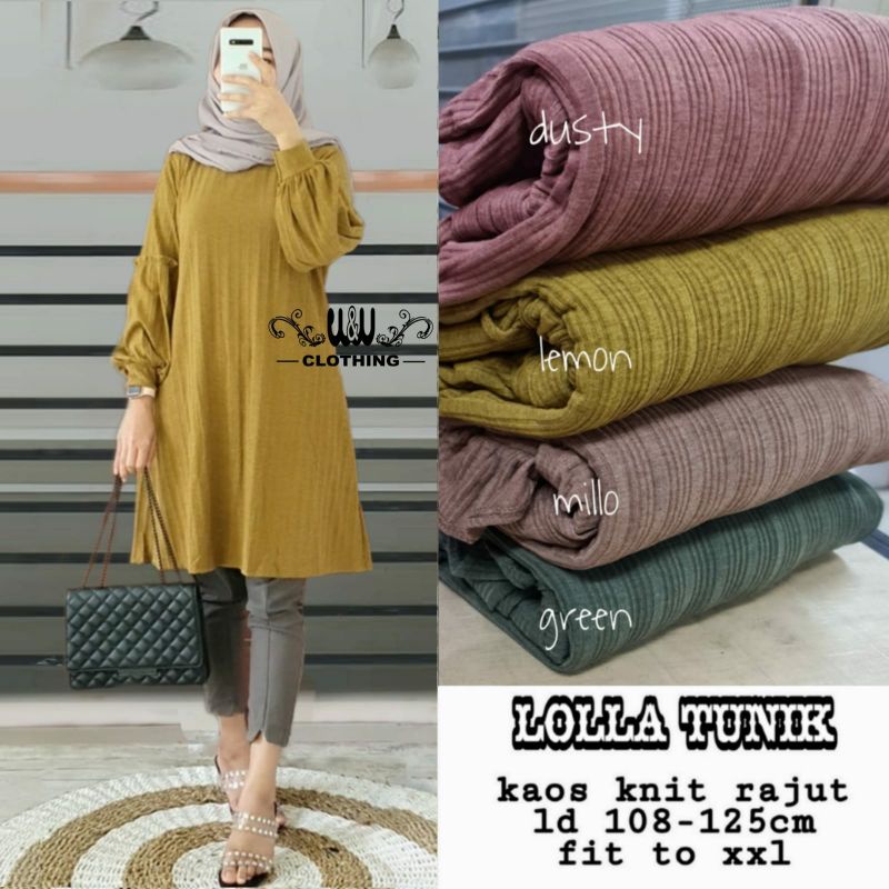 Lolla Tunik by WW Matt Kaos Knut Rajut LD 108-125cm All Size Jaladara Fashion