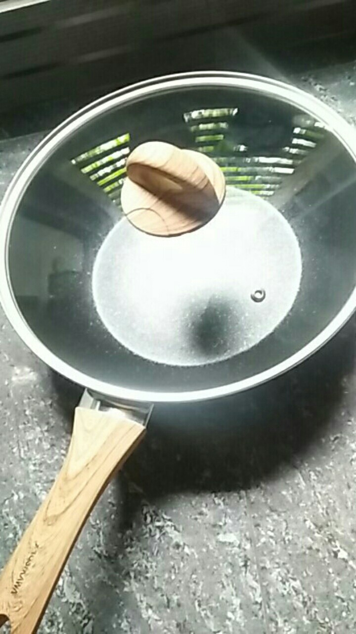 Yoshikawa Frying Deep Wok + Tutup Kaca Keramik 28cm | Pan Anti Lengket | Wajan Marble Tanpa Minyak