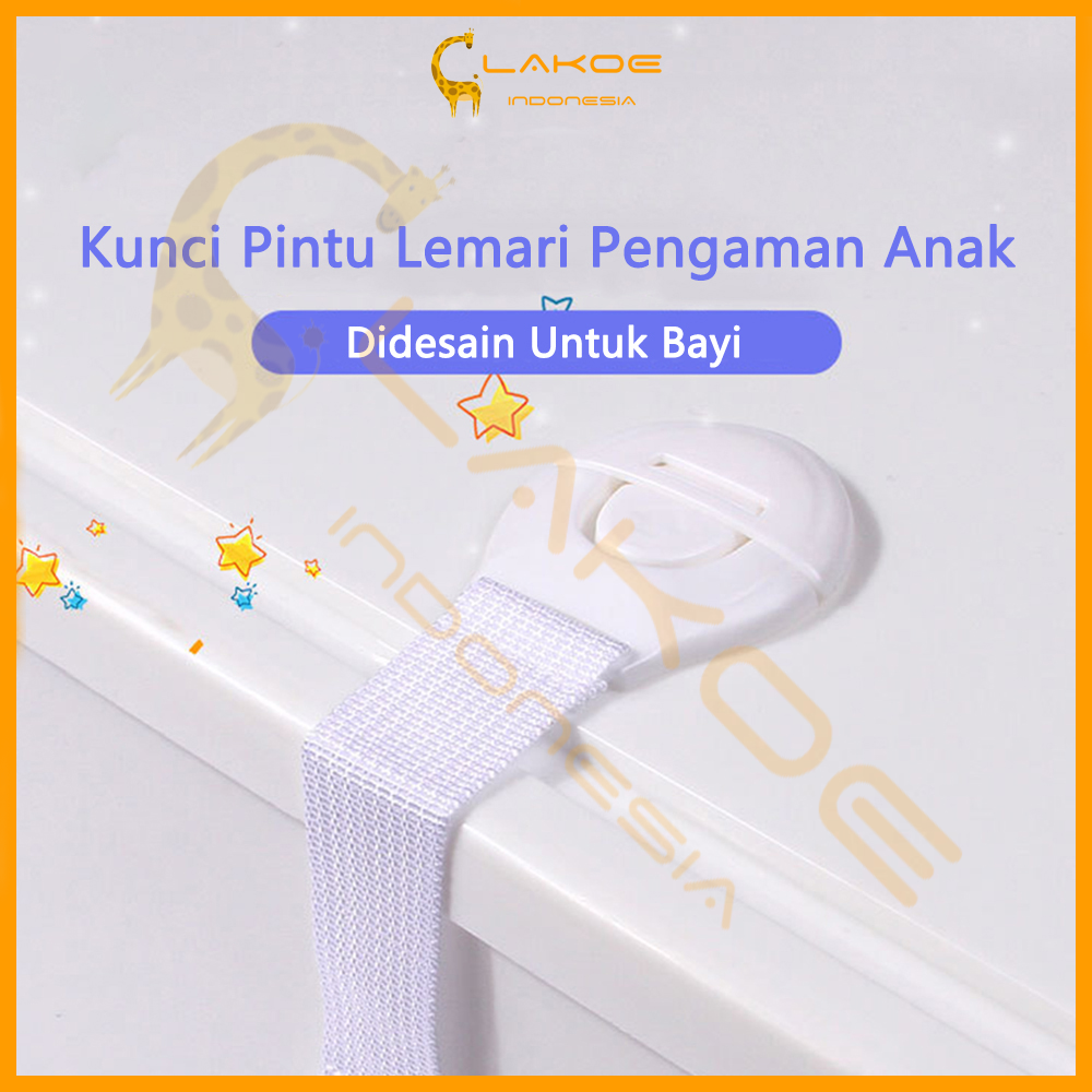 LAKOE Safety Lock Bahan Kain / Pengaman Lemari Kulkas Laci dari Anak