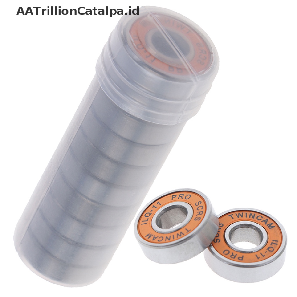 Aatrillioncatalpa 10pcs Bearing Roda Skateboardskuterroller Skate Bahan Stainless Steel