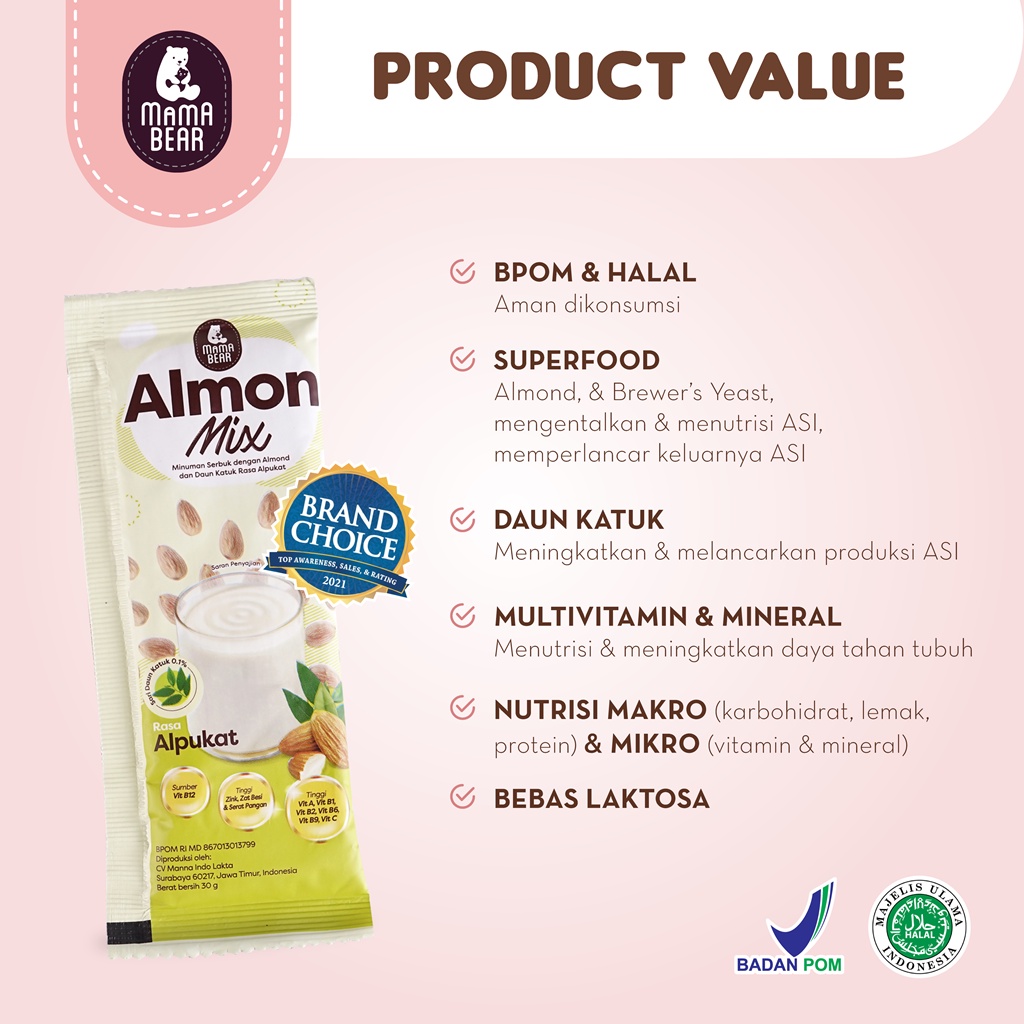 Mama Bear Almon Mix mamabear asi booster almond daun katuk