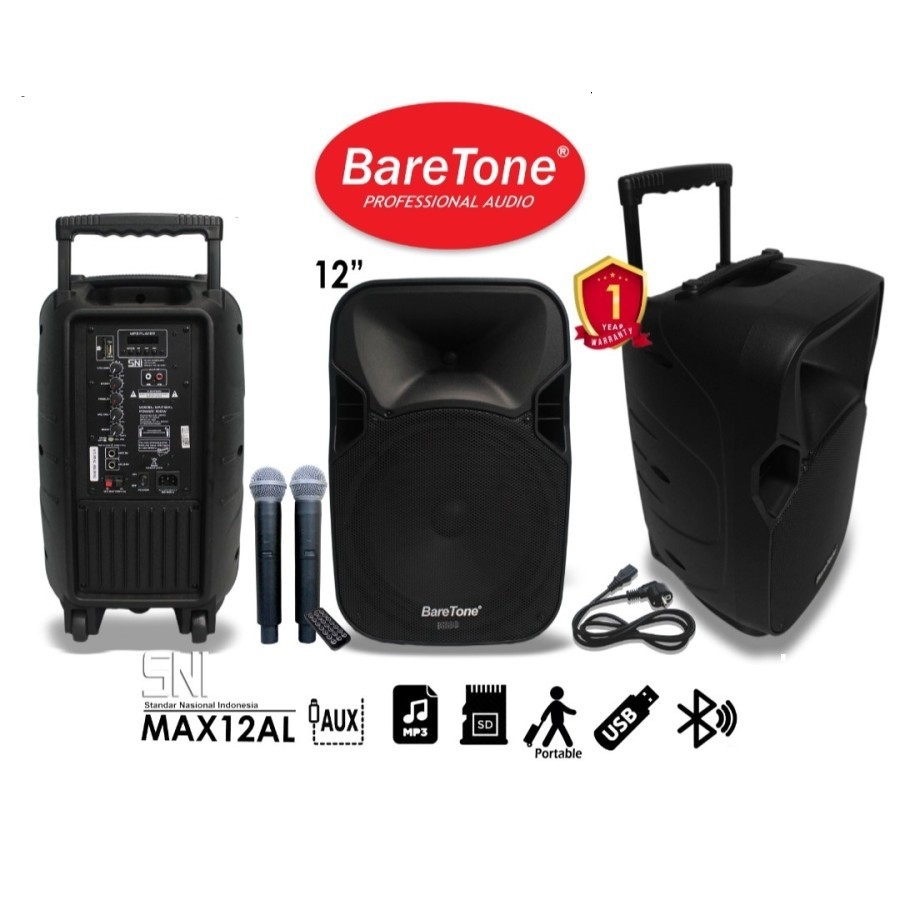 Speaker Bluetooth BARETONE 12 inch MAX12AL