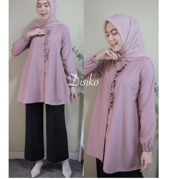 Sudah READY.. Baju Atasan Wanita Terbaru Lala Blouse Tunik katun Toyobo Putih Hitam Big Size Jumbo K