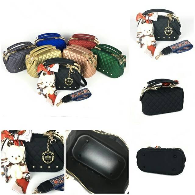 TAS WANITA MURAH TAS VALENS / BTH4723-GOLD DOCTOR BAG JELLY VALENS (2 TALPAN) + HADIAH MISTERI