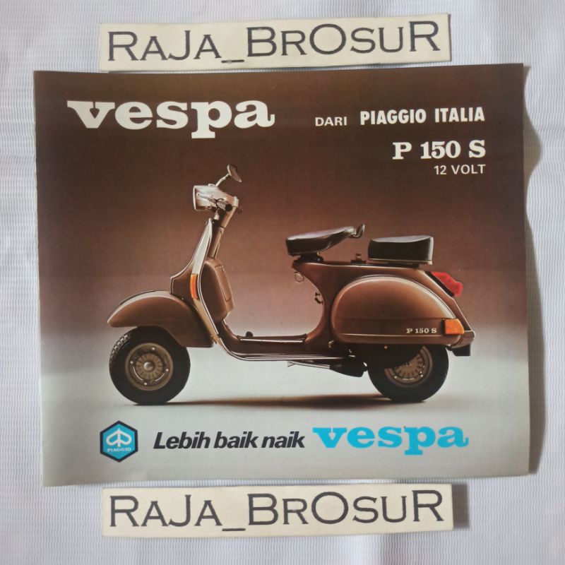 Jual Poster Brosur Katalog Leaflet Jadul Lawas Piaggio Vespa P 150 S ...