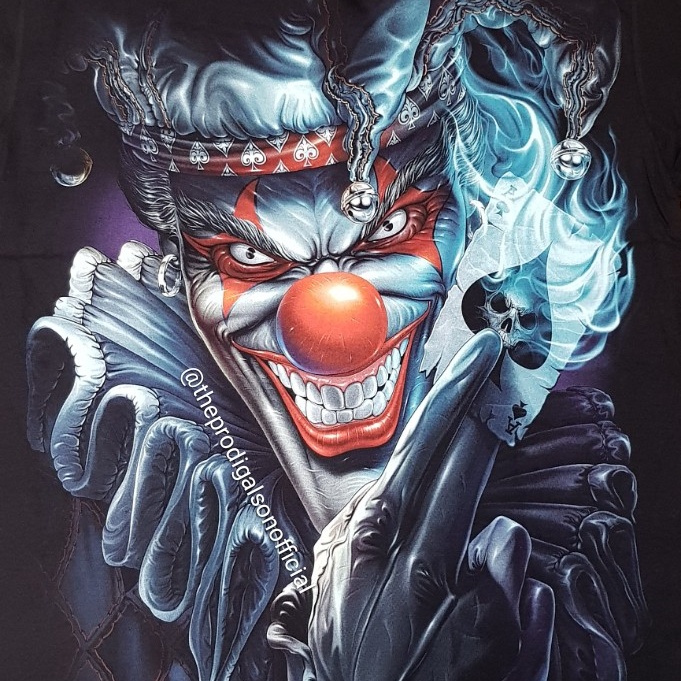 Kaos Rock Chang Import Size XL Clown HD Glow in The Dark