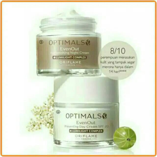 1set Optimals Even Out night cream dan Day cream