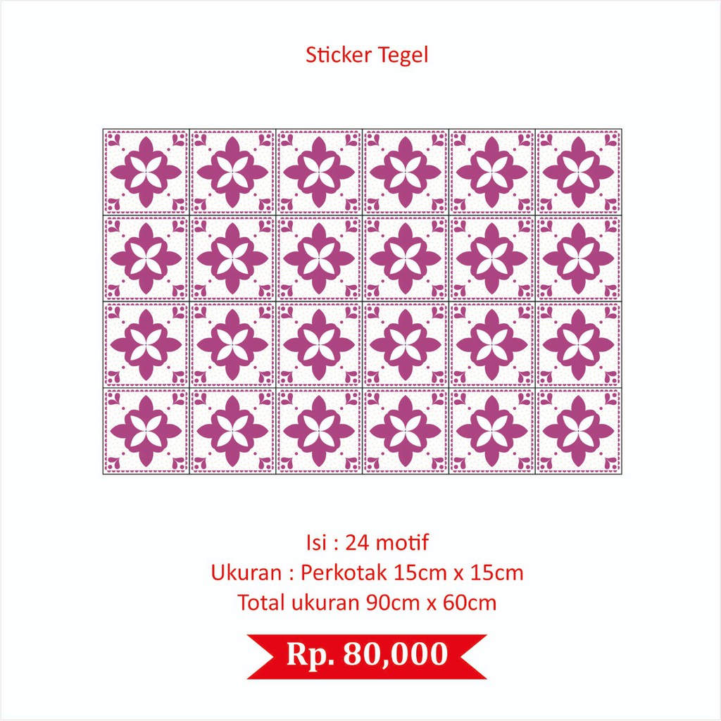 ST - Stiker Tegel Motive 12 / Sticker Lantai Roll / Keramik / Meja / Dapur Anti Minyak / uk. 90x60cm