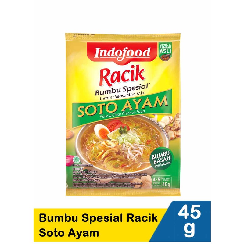 Bumbu Racik Spesial Indofood Soto Ayam Gulai Kare Opor Ayam Rendang 45 Gram