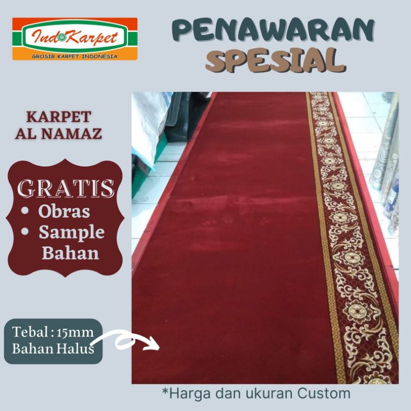 Jual Karpet Masjid Tebal Mm Al Namaz Meteran Empuk Karpet Sajadah Karpet Mushola Shopee