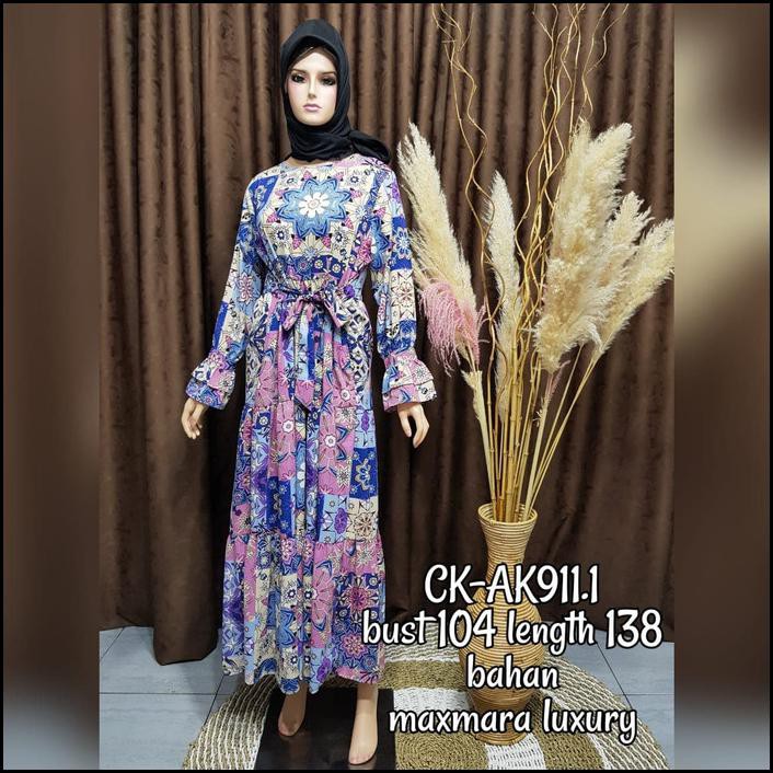 Baju Gamis Muslim / Baju Gamis Wanita / Fashion Muslim / Ak911 - Merah