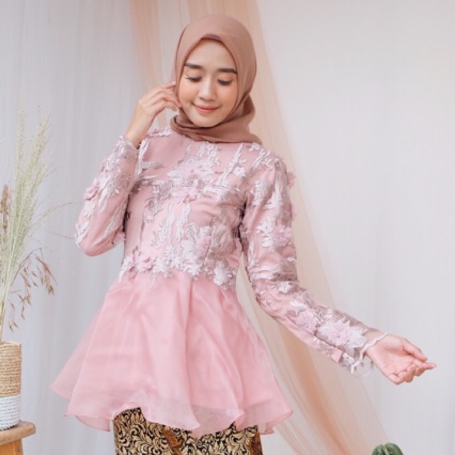 AMANI BLOUSE (6warna) kebaya sasmaya wisuda lamaran kondangan pesta blouse hijab busui tile brokat