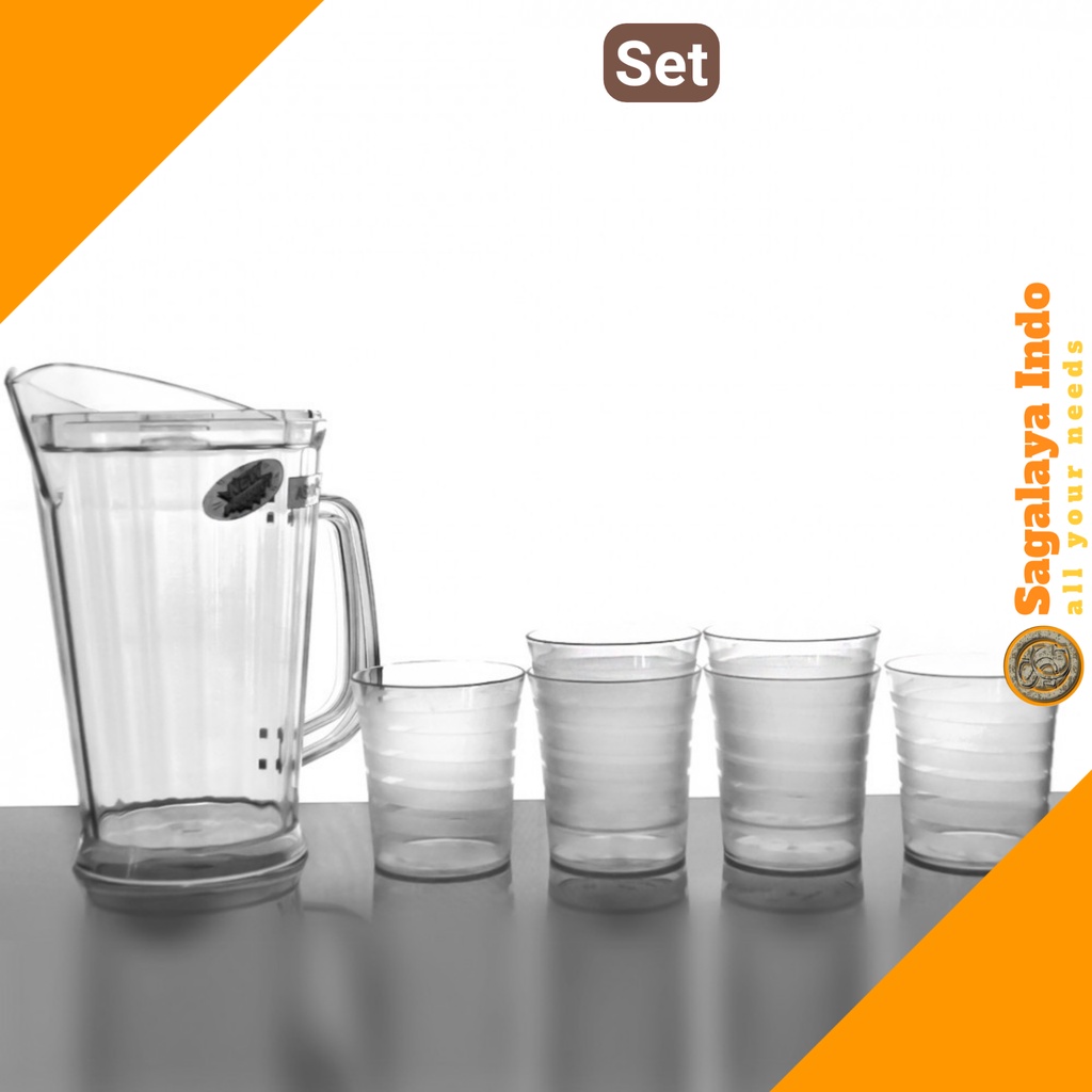 Water Jug Set 1.65 Liter Asvita Eskan Teko Cangkir