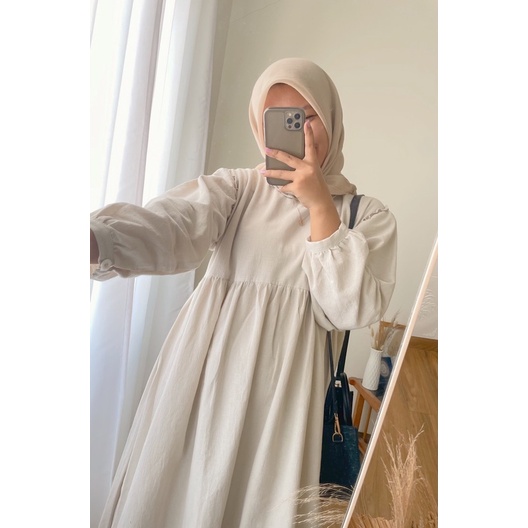 HIZA - Shaly Midi Dress Ruffle | Dress Wanita Terlaris