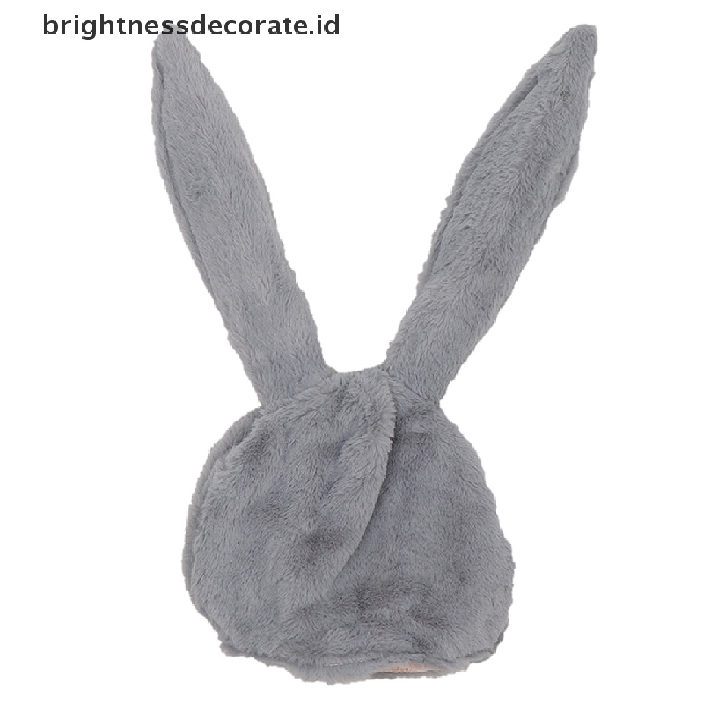 Topi Desain Telinga Kelinci Bahan Plush Untuk Anak Perempuan