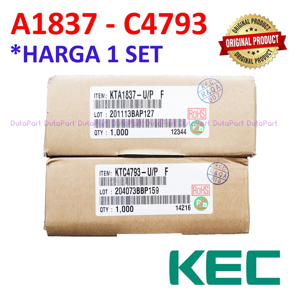 A1837 C4793 ORIGINAL KEC KOREA Transistor Harga Per SET A 1837 C 4793