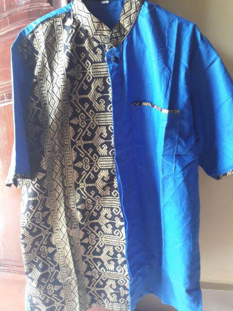 Kemeja Batik Pria Warna Navy _ Batik Kanza