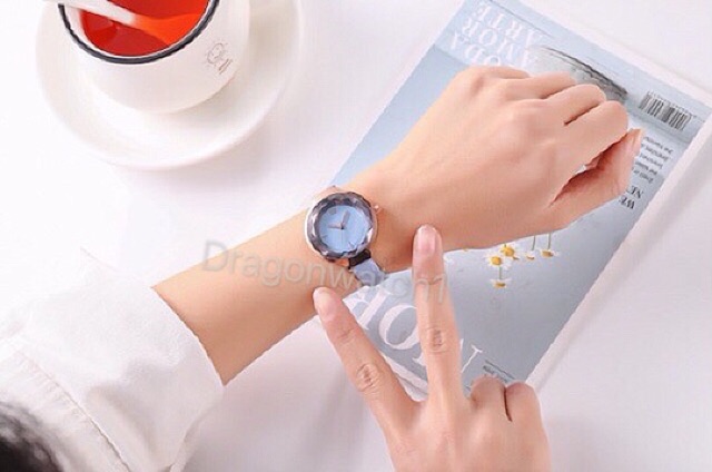 ［Ready Stock］Jam tangan warna kulit Cermin potong berlian warna-warni  S1096