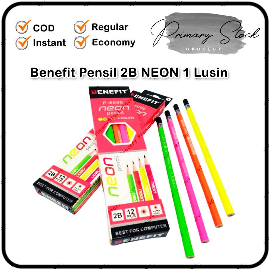 

Pensil 2B 1 Pak Pack Lusin 12 Pcs Box Set Karakter Warna Warni Benefit P-6000