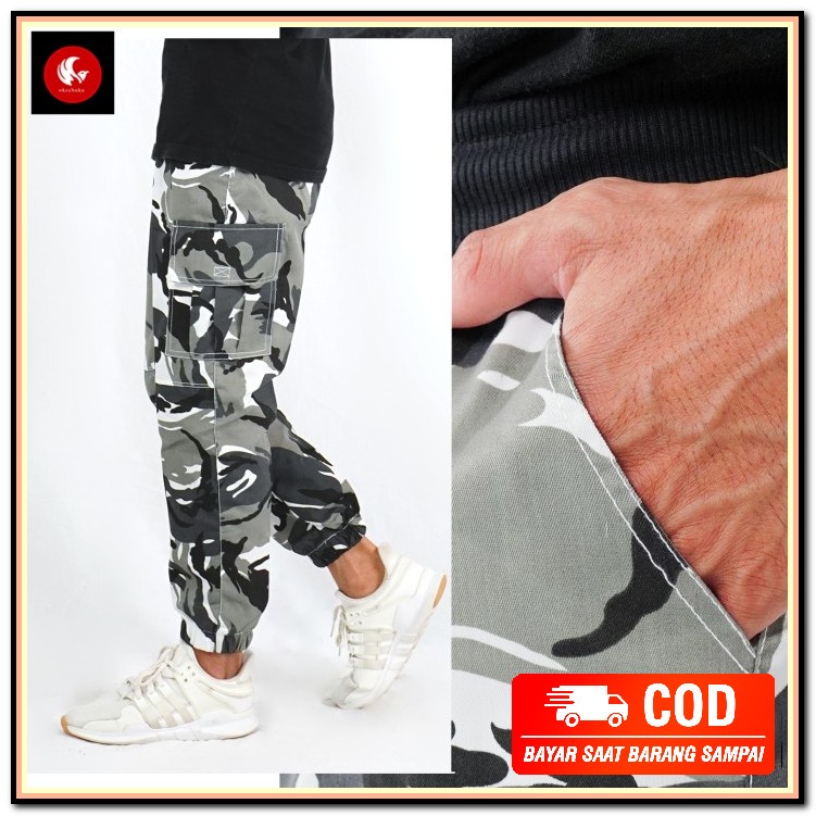 Celana Rip Cowok // Celana Cargo Pants Kolor Pria Kantong Samping BF532 Chris Okechuku Celana Chino