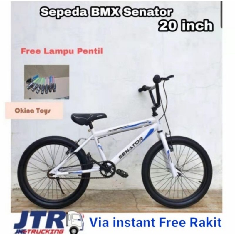 Sepeda BMX Senator Classic 20 inch/ sepeda anak Laki-laki anak cowo/ sepeda dewasa murah bagus-putih senator