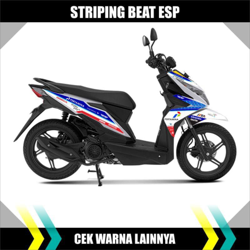 striping sticker Lis body HONDA BEAT ESp STREET PERTAMINA MANDALIKA