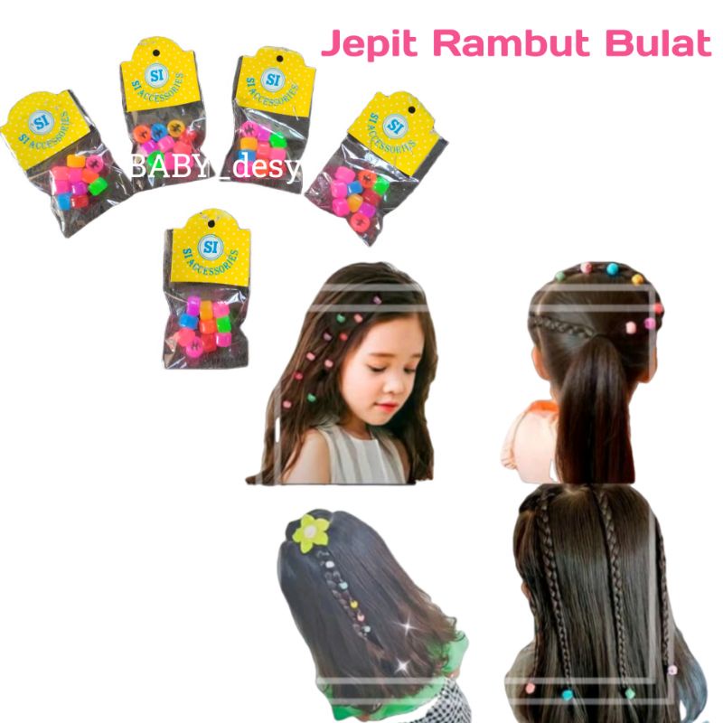 JEPIT RAMBUT ANAK BULAT MINI ISI 10PCS / JEPIT RAMBUT ANAK ANTI SAKIT