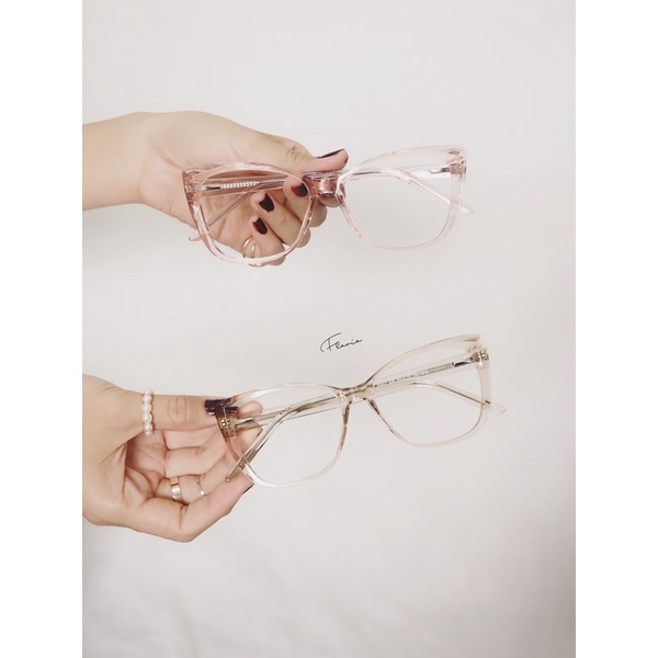Flavia Eyewear - Kacamata Camilla Square Acetat (custom minus, photochromic, blueray, bluechromic)