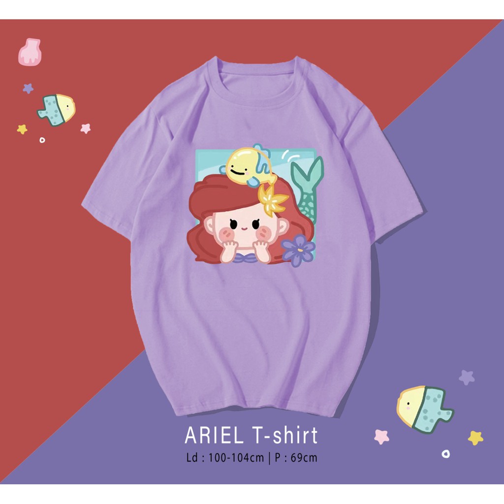 LITTLE MERMAID PUTRI DUYUNG LUCU CARTOON DESIGN KAOS / TERMURAH