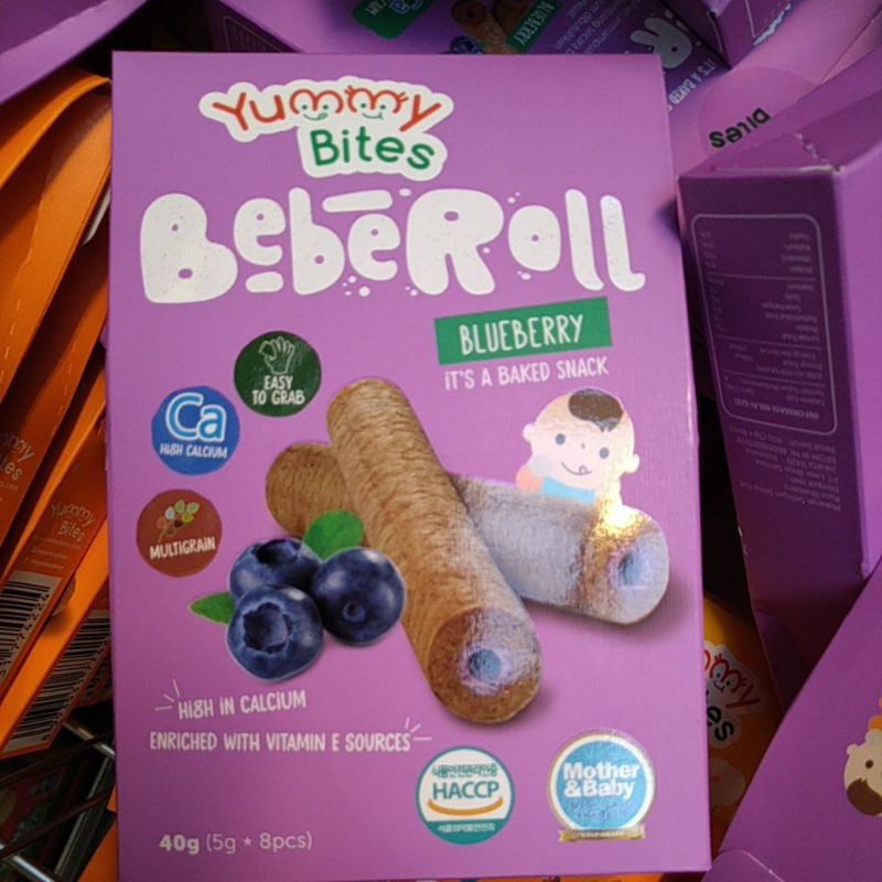 Yummy bites beberoll blueberry 40gr high calcium