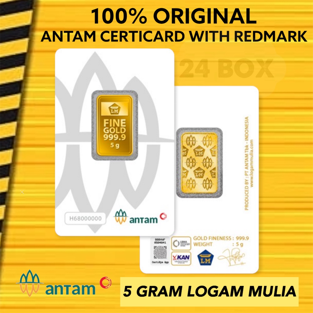 Jual Lm Antam Certicard 5 Gr Logam Mulia Emas Antm Certieye 5 Gram Shopee Indonesia 1608