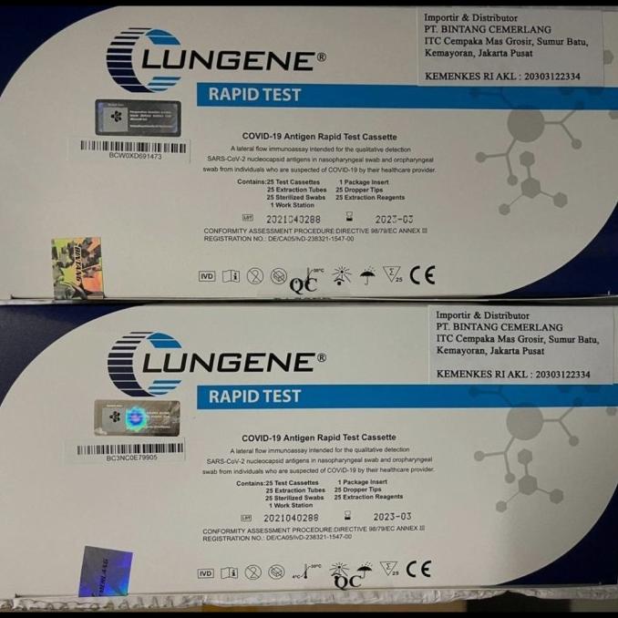 SWAB TEST ANTIGEN LUNGENE, SWABTEST KIT, ANTIGEN TEST KIT,LUNGENE BIRU